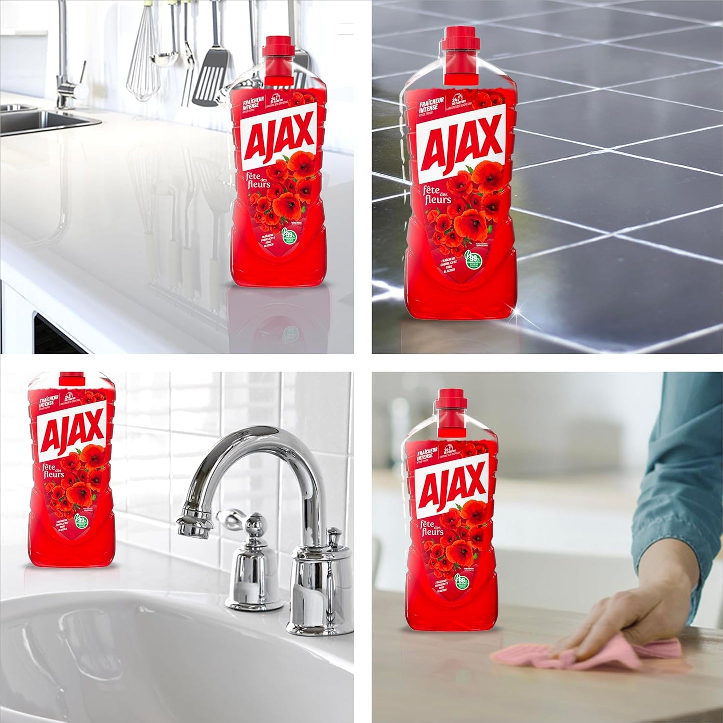 Nettoyant Ménager - Multi surfaces & Sol - Fête des Fleurs, Parfum Coquelicots - Sans rinçage