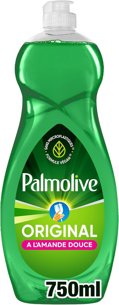 Liquide Vaisselle Palmolive Original à l'Amande Douce - Respectueux de la Peau - Produit Dégraissant Pour une Vaisselle Étincelante - Flacon 750