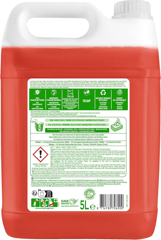 Nettoyant Ménager - Multi surfaces & Sol - Fête des Fleurs, Parfum Coquelicots - Sans rinçage